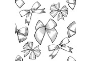 Seamless pattern with tie and bow
