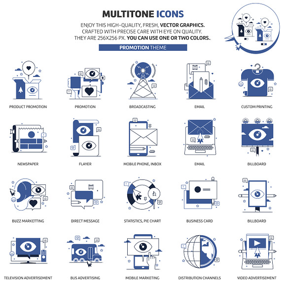 Multi tone icons, promotion theme in Graphics - product preview 1