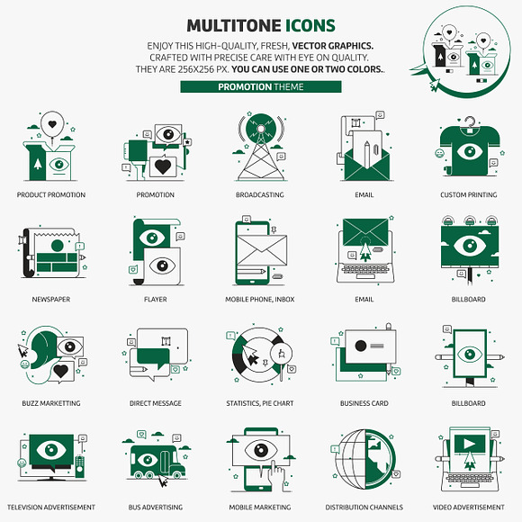Multi tone icons, promotion theme in Graphics - product preview 2