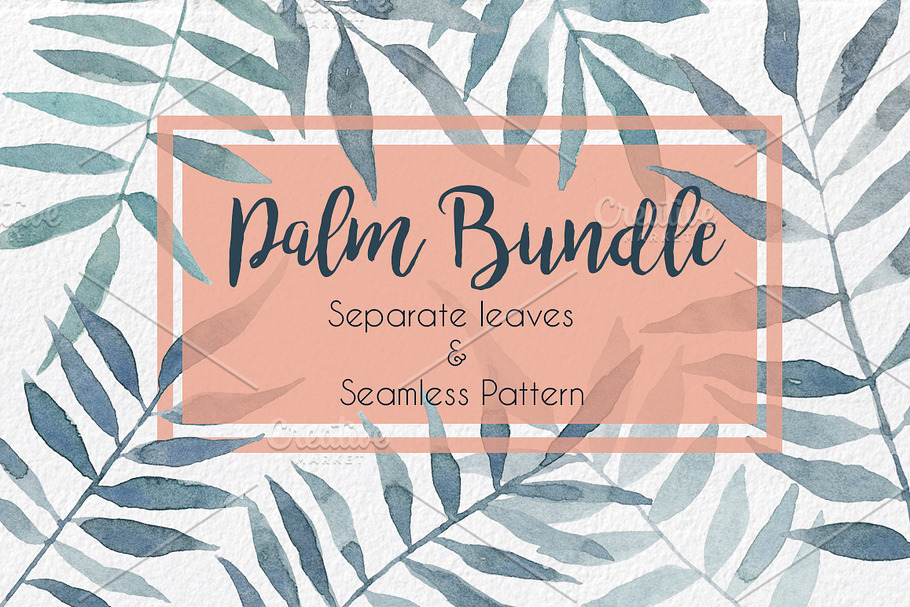 Palm Bundle. Leaves & Pattern in Illustrations - product preview 8