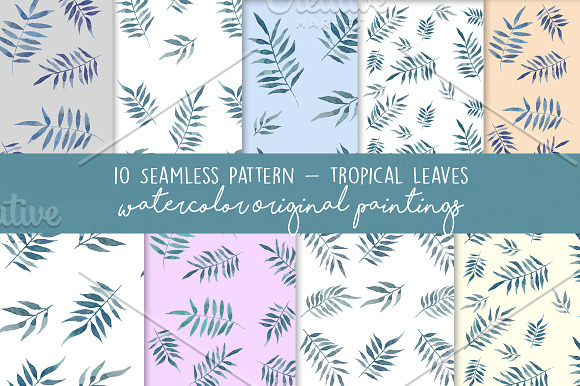 Palm Bundle. Leaves & Pattern in Illustrations - product preview 4