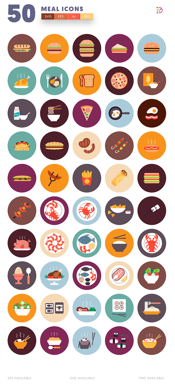 50 Meal Icons in Food Icons - product preview 2