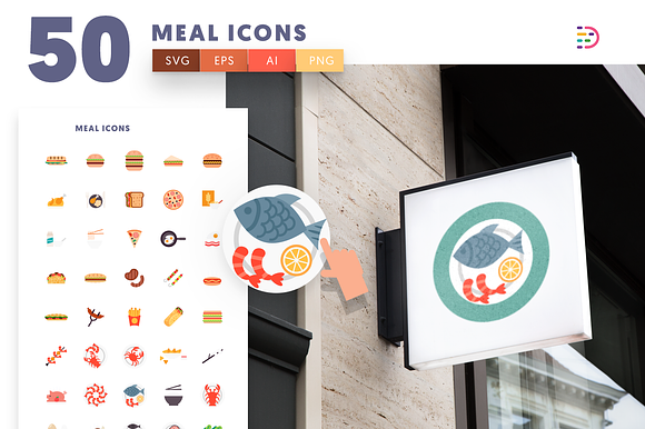 50 Meal Icons in Food Icons - product preview 3