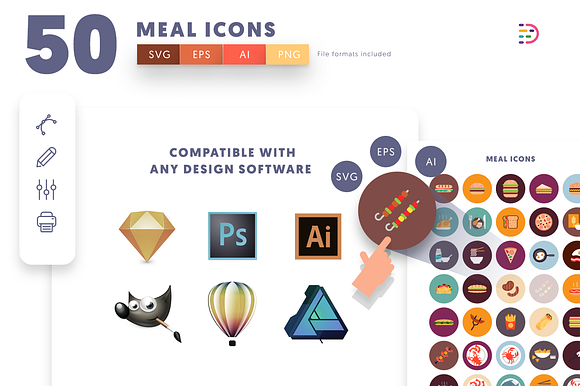 50 Meal Icons in Food Icons - product preview 7
