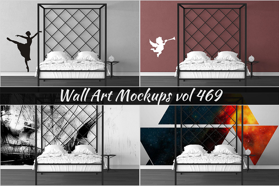 Wall Mockup - Sticker Mockup Vol 469 in Print Mockups - product preview 8