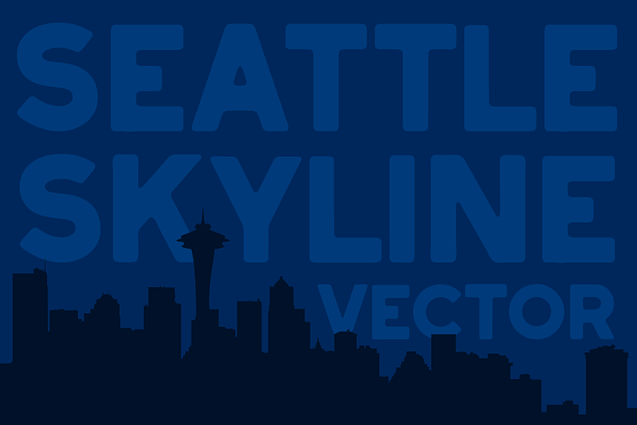 Seattle Skyline Vector in Illustrations - product preview 8