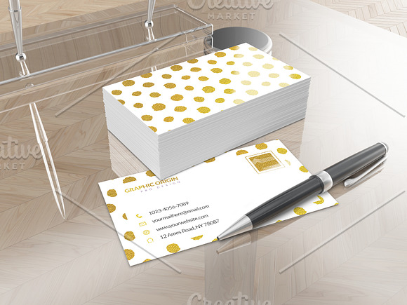 Gold Foil Business card 2 in Business Card Templates - product preview 3