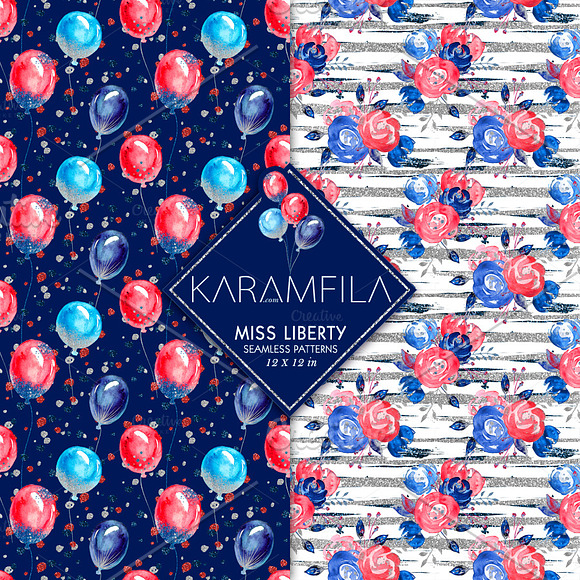 4th of July Digital Paper Pack in Patterns - product preview 1