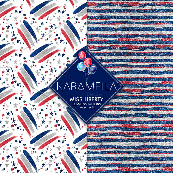 4th of July Digital Paper Pack in Patterns - product preview 4