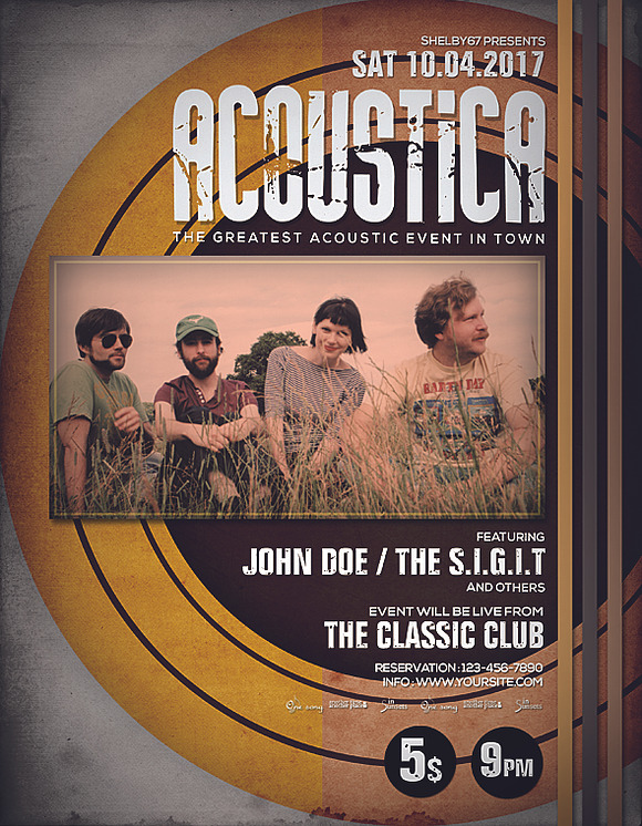 Acoustic Music Flyer / Poster in Flyer Templates - product preview 1