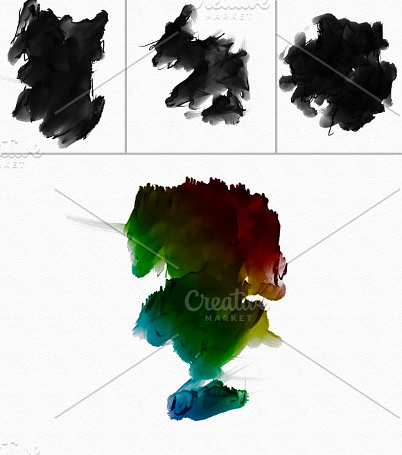 Hi-Res Water color PS Brush Set-3 in Photoshop Brushes - product preview 4