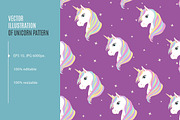 Unicorn seamless pattern. EPS, JPG