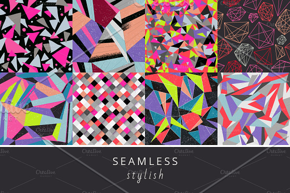 Colorful geometric pattern set in Patterns - product preview 3