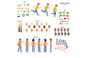 Character Set with Body Parts and Rest Things