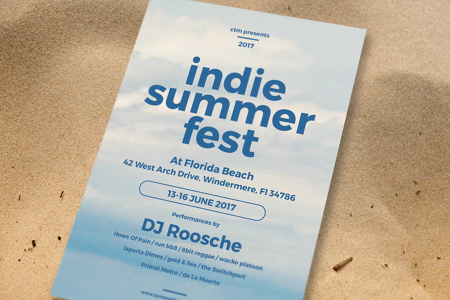 Indie Summer Fest Flyer in Flyer Templates - product preview 8