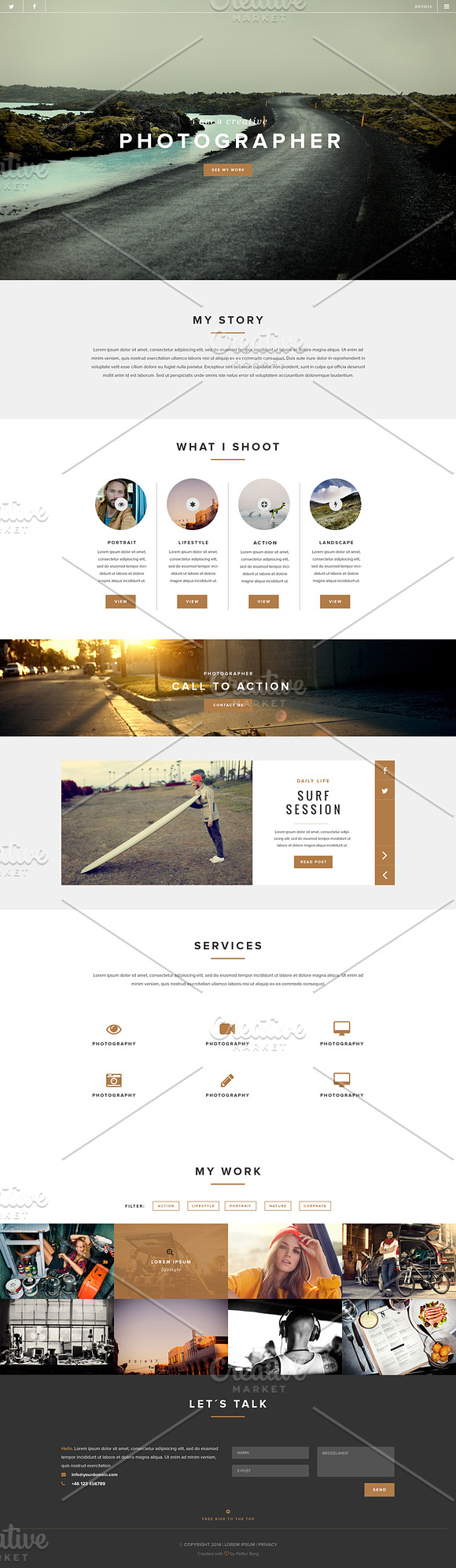 Photographer - Creative PSD in Website Templates - product preview 1
