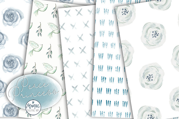 Peace Princess digital Paper Pack in Patterns - product preview 2