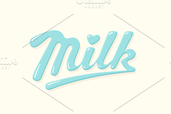 Lettering Milk, hand written design for brand