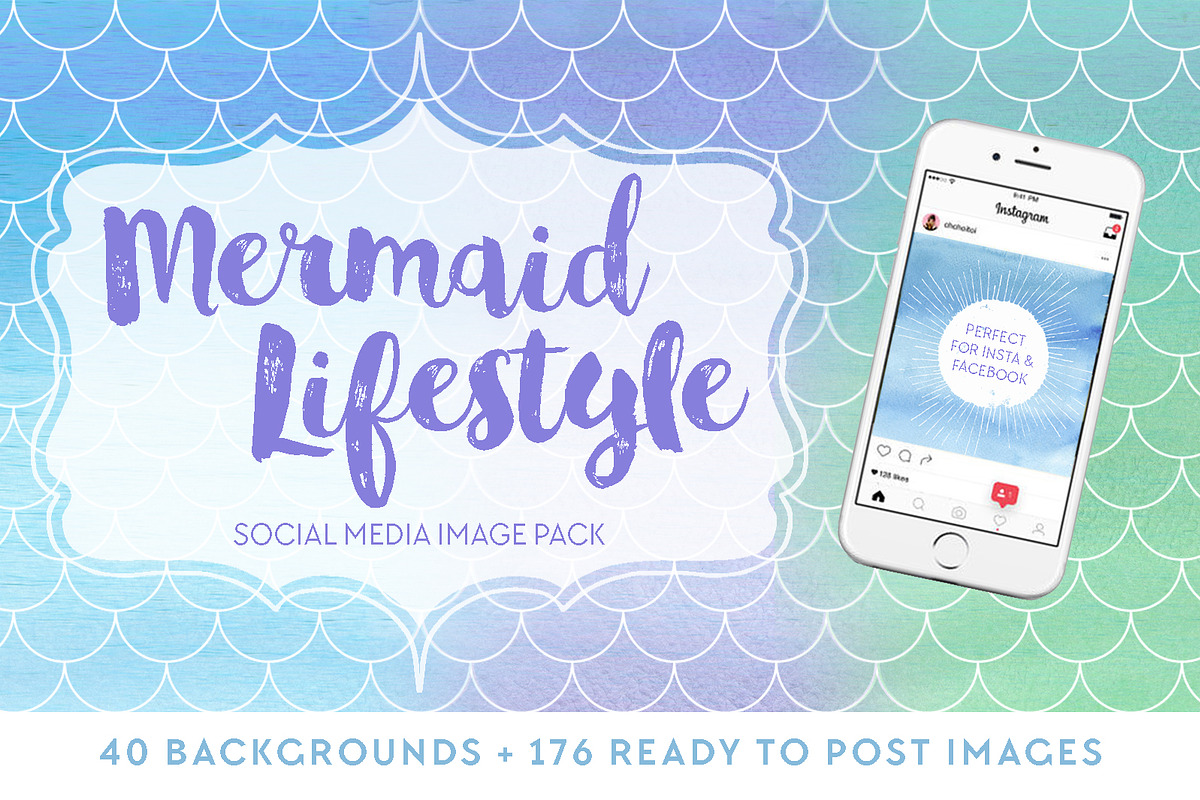 Mermaid Lifestyle Social Media Pack in Social Media Templates - product preview 8