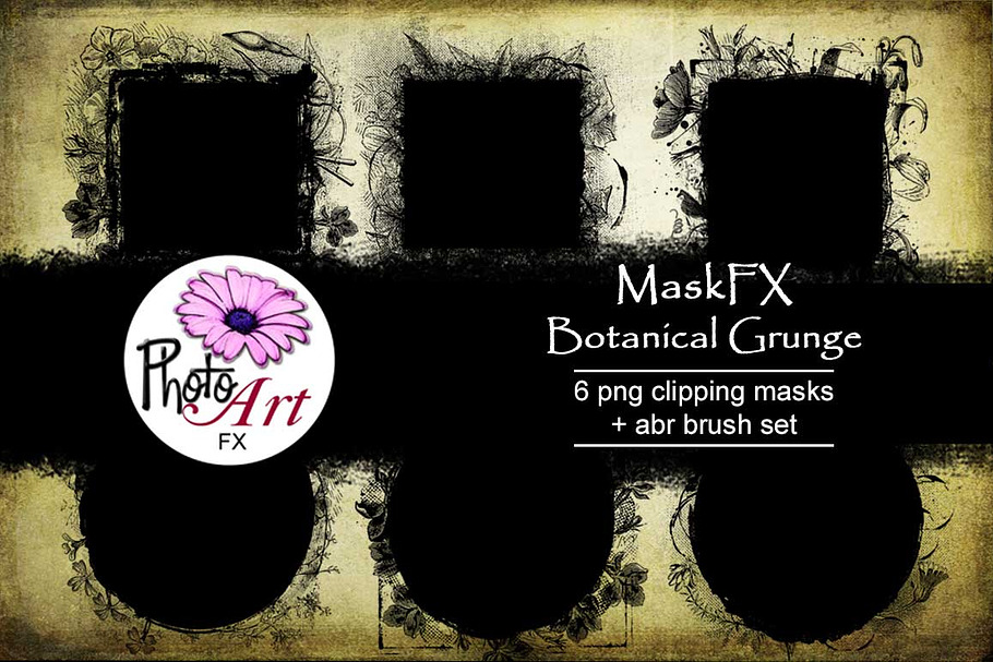 MaskFX: Botanical Grunge in Photoshop Shapes - product preview 8