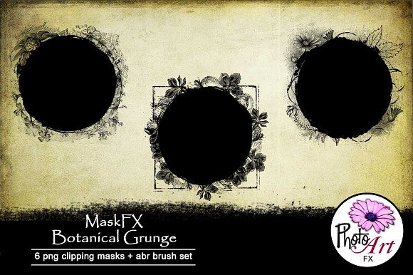 MaskFX: Botanical Grunge in Photoshop Shapes - product preview 2