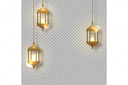 Gold vintage luminous lanterns.