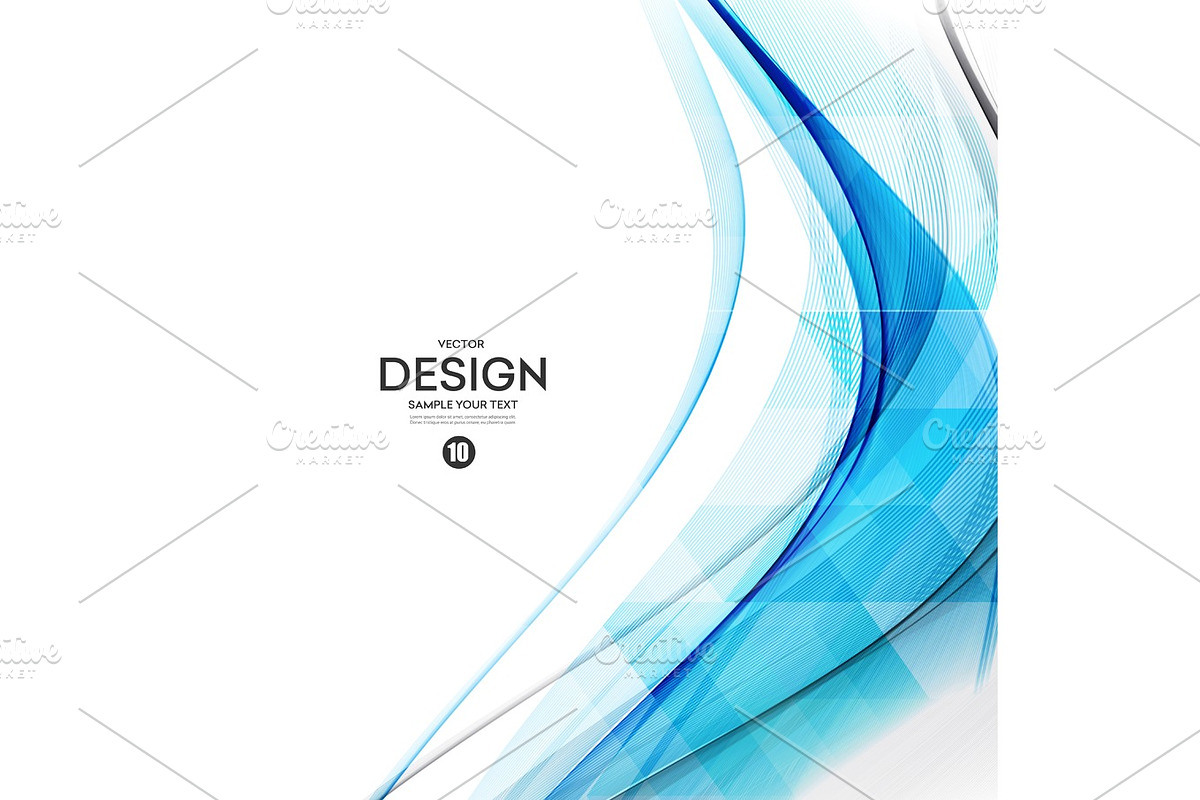 Abstract vector background, blue wavy in Textures - product preview 8