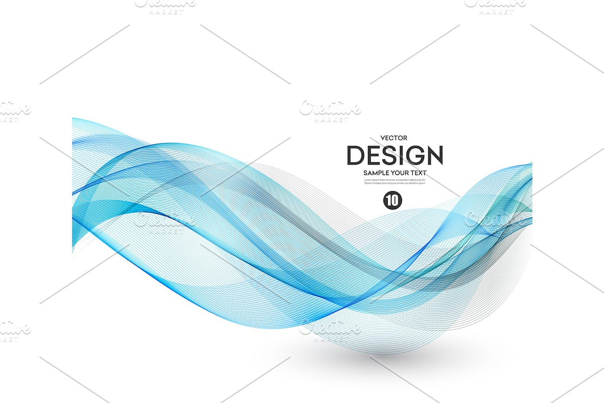 Abstract vector background, blue wavy in Textures - product preview 8