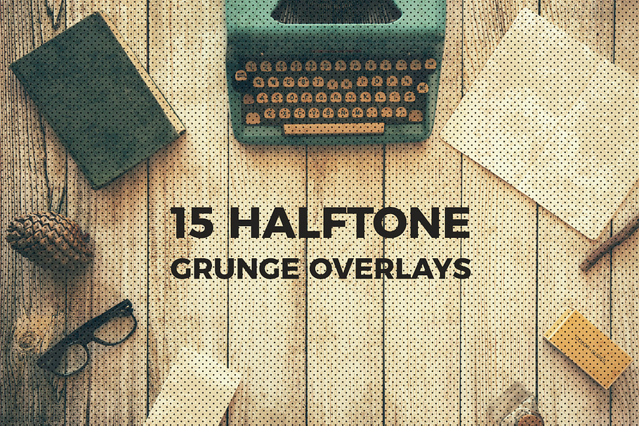 Halftone and Grunge Overlays in Textures - product preview 8