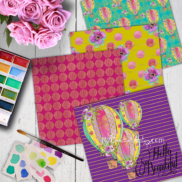 Happy life. Digital papers in Patterns - product preview 2