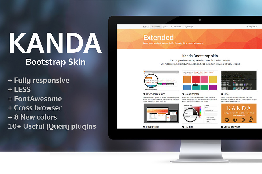 Kanda Bootstrap skin in Bootstrap Themes - product preview 8