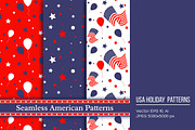 Seamless american patterns.