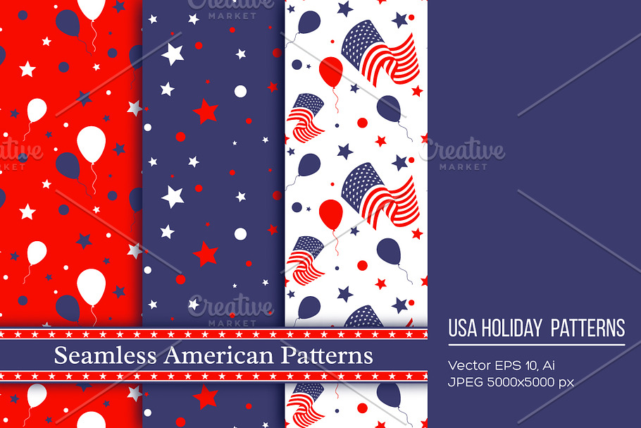 Seamless american patterns. in Patterns - product preview 8