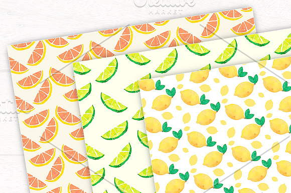 Lemonade Digital Paper in Patterns - product preview 1