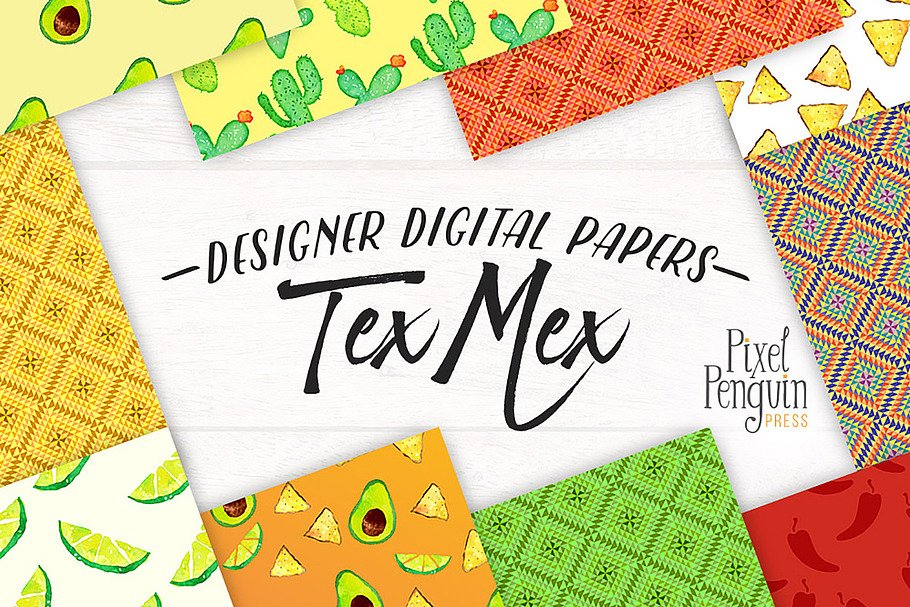 Mexican Theme Digital Paper in Patterns - product preview 8