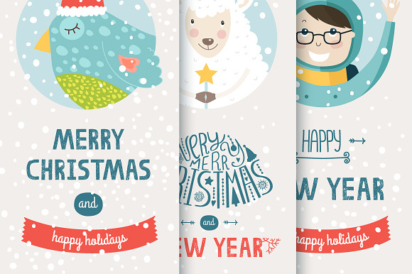 10 Christmas greeting cards in Illustrations - product preview 4