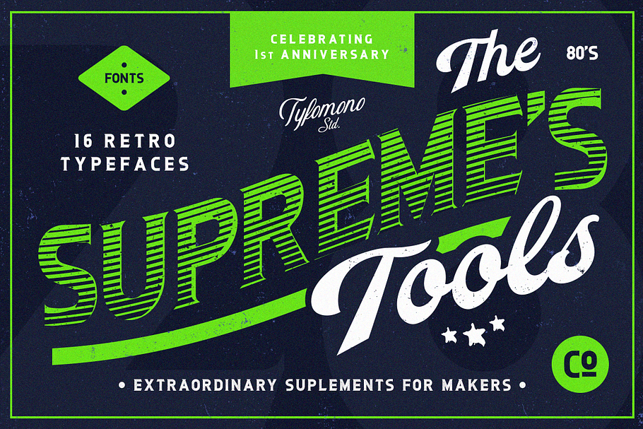 NEW! Supreme Tools • 16 Fonts Pack