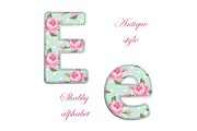 Fabric retro letters in shabby chic style
