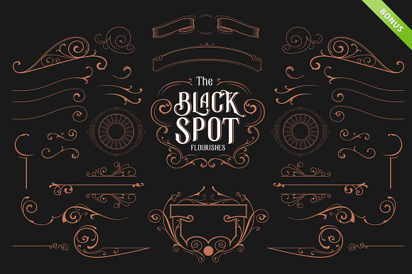 Black Spot Vintage Decorative Font in Display Fonts - product preview 2
