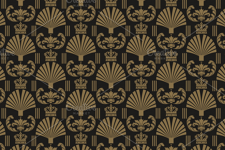 Art Deco design seamless pattern in Patterns - product preview 8