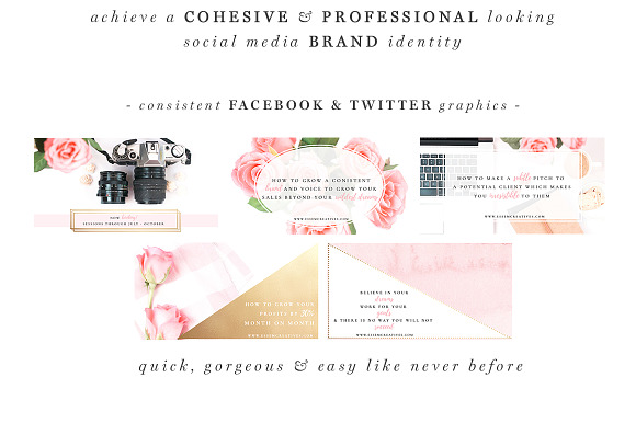 Pink & Gold Social Media Templates in Pinterest Templates - product preview 2