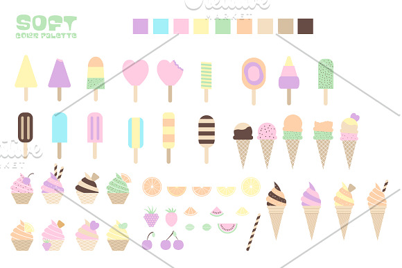 SUMMER COLLECTION Vol. 2 Ice Cream in Photoshop Brushes - product preview 4
