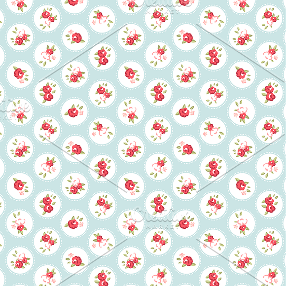 Shabby Chic Rose Digital Paper pack in Patterns - product preview 3