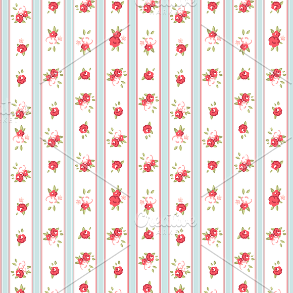 Shabby Chic Rose Digital Paper pack in Patterns - product preview 4