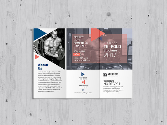 Creative Fitness Tri-Fold in Stationery Templates - product preview 3