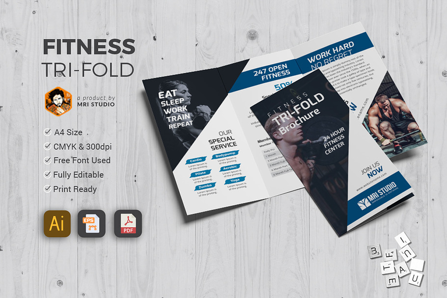 Fitness Pro-Trifold in Stationery Templates - product preview 8