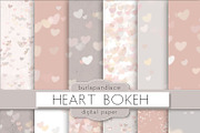 Heart bokeh digital paper