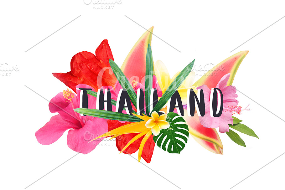 Floral collage " Thailand" in Illustrations - product preview 8
