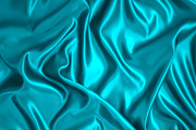 Blue silk fabric.