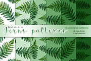 Watercolor ferns patterns